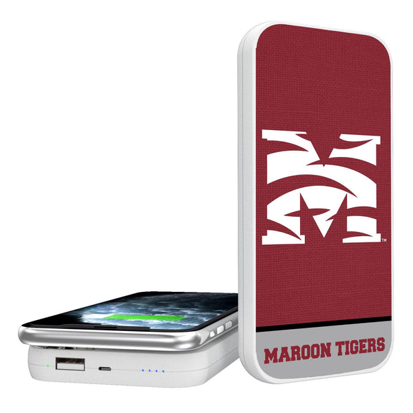 Morehouse Maroon Tigers Endzone Solid 5000mAh Portable Wireless Charger