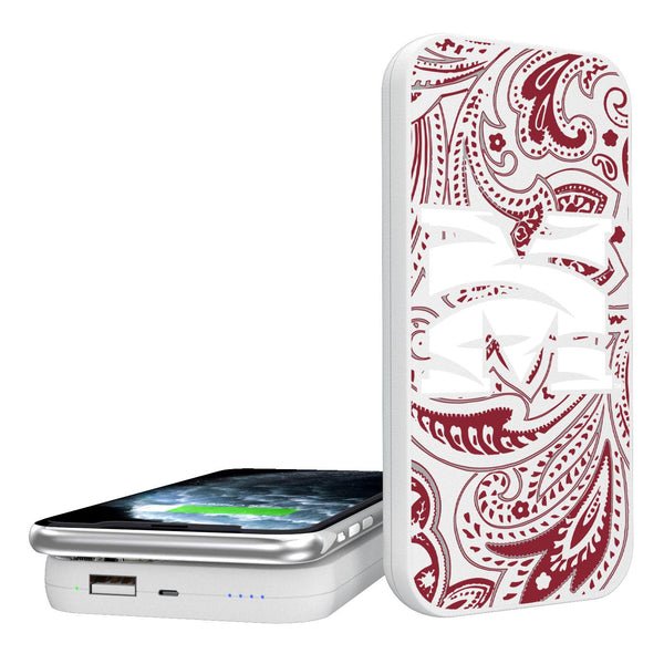 Morehouse Maroon Tigers Paisley 5000mAh Portable Wireless Charger