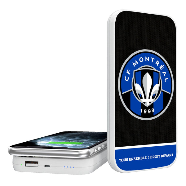 CF Montreal Solid Wordmark 5000mAh Portable Wireless Charger