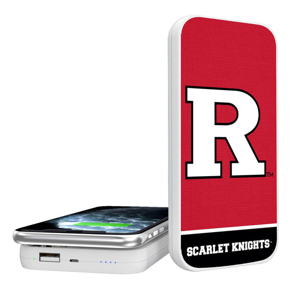 Rutgers Scarlet Knights Endzone Solid 5000mAh Portable Wireless Charger