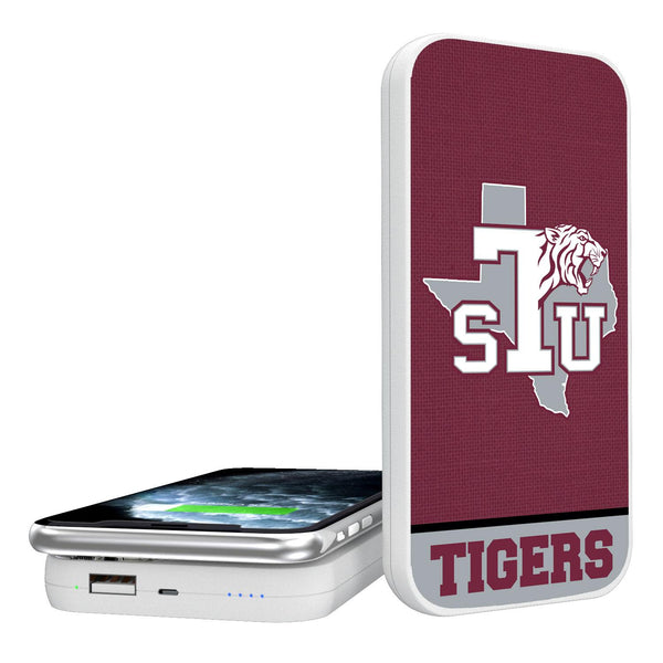 Texas Southern Tigers Endzone Solid 5000mAh Portable Wireless Charger