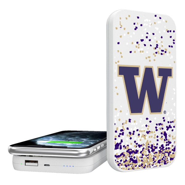 Washington Huskies Confetti 5000mAh Portable Wireless Charger