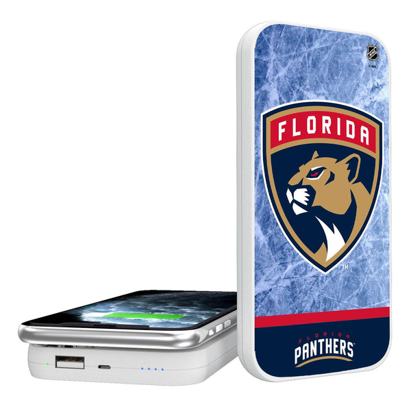 Florida Panthers Ice Wordmark 5000mAh Portable Wireless Charger