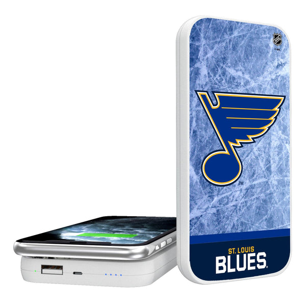 St. Louis Blues Ice Wordmark 5000mAh Portable Wireless Charger
