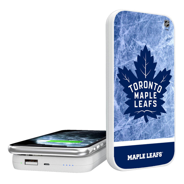Toronto Maple Leafs Ice Wordmark 5000mAh Portable Wireless Charger