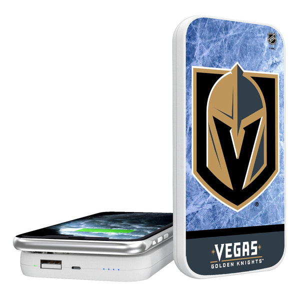 Vegas Golden Knights Ice Wordmark 5000mAh Portable Wireless Charger