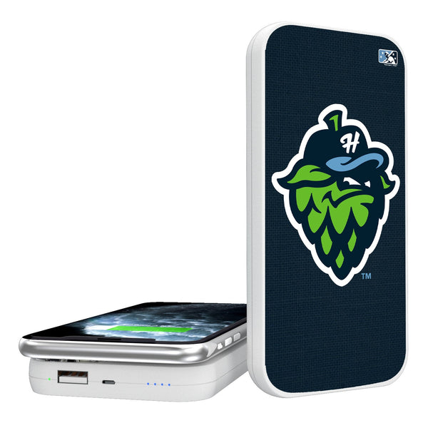 Hillsboro Hops Solid 5000mAh Portable Wireless Charger