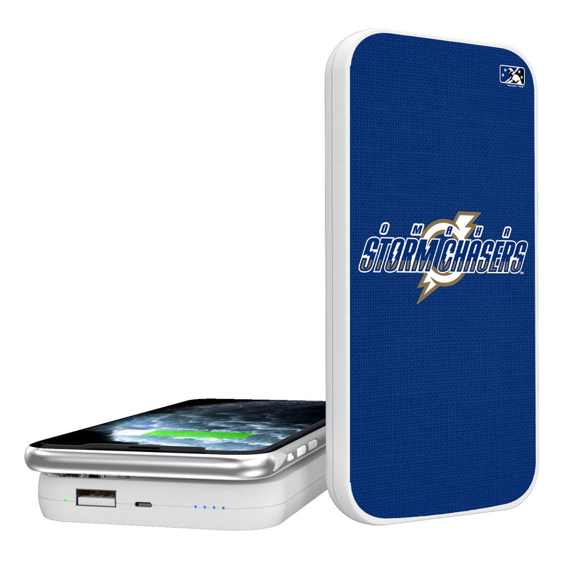 Omaha Storm Chasers Solid 5000mAh Portable Wireless Charger
