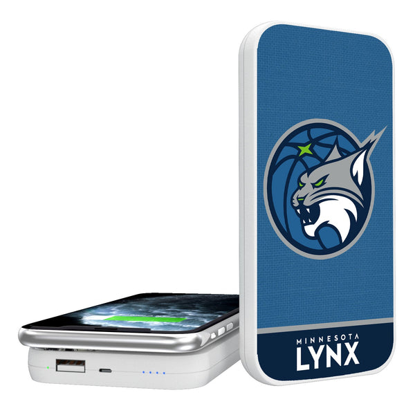 Minnesota Lynx Solid Wordmark 5000mAh Portable Wireless Charger