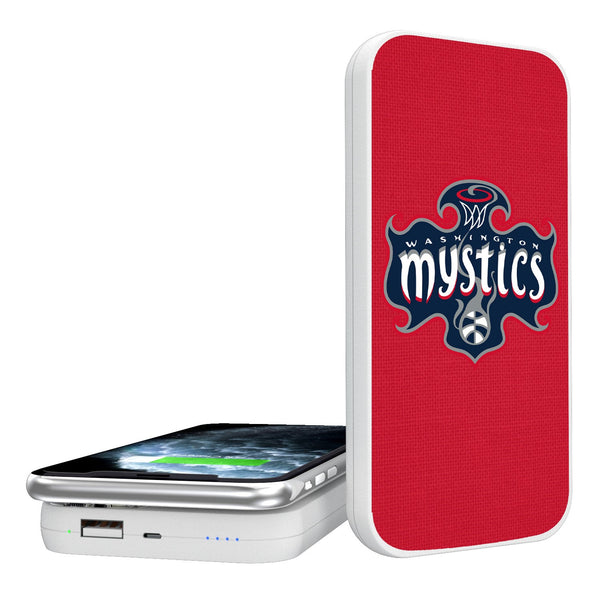 Washington Mystics Solid 5000mAh Portable Wireless Charger