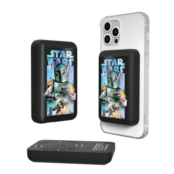 Star Wars Boba Fett Portrait Collage Wireless Mag Power Bank