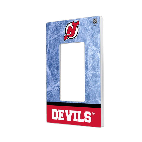 New Jersey Devils Ice Wordmark Hidden-Screw Light Switch Plate