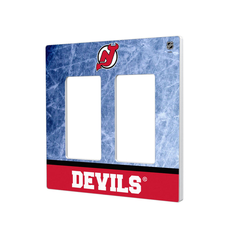 New Jersey Devils Ice Wordmark Hidden-Screw Light Switch Plate