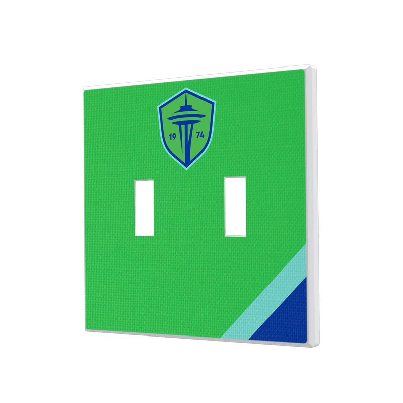 Seattle Sounders FC   Solid Diagonal Strip Hidden-Screw Light Switch Plate