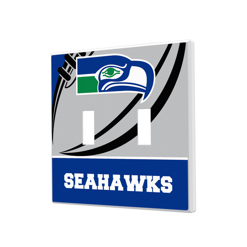 Seattle Seahawks Passtime Hidden-Screw Light Switch Plate - Double Toggle