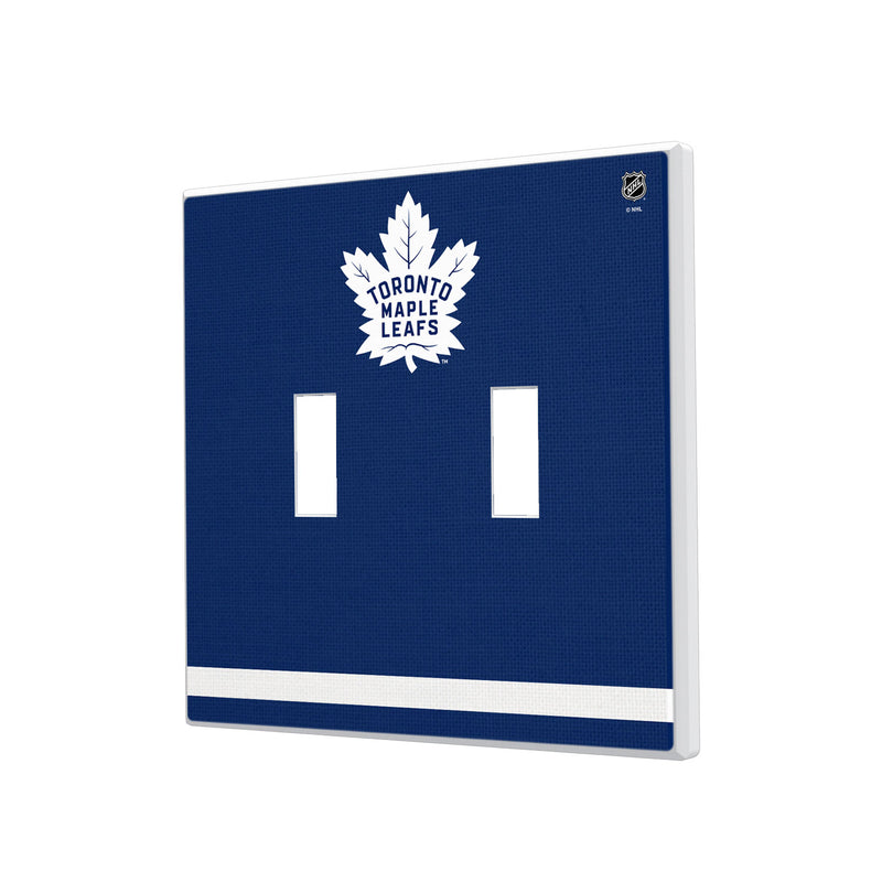 Toronto Maple Leafs Stripe Hidden-Screw Light Switch Plate - Double Toggle