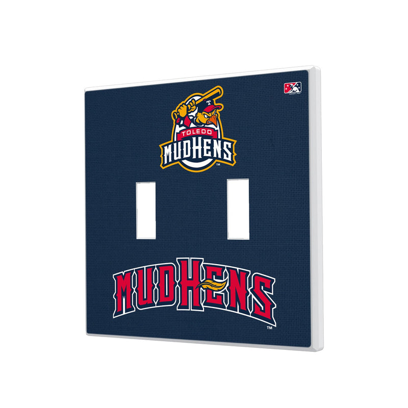 Toledo Mud Hens Solid Hidden-Screw Light Switch Plate - Double Toggle