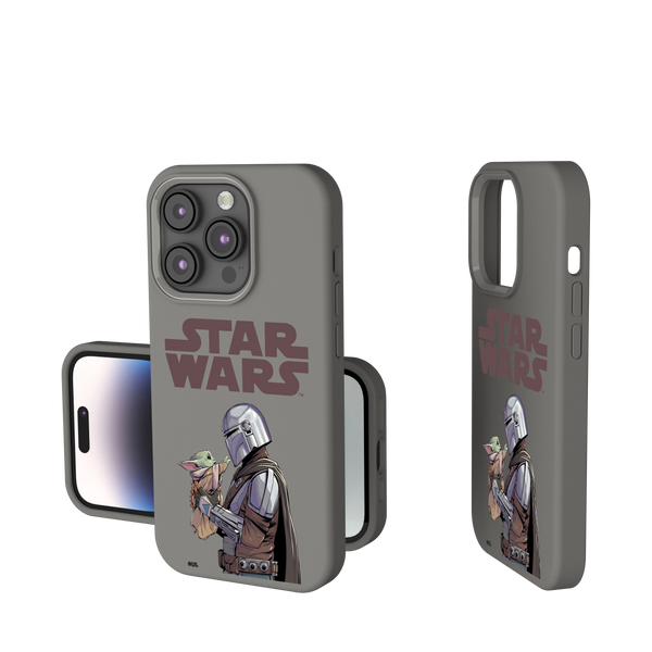 The Mandalorian Grogu and Mando Color Block iPhone Soft Touch Phone Case