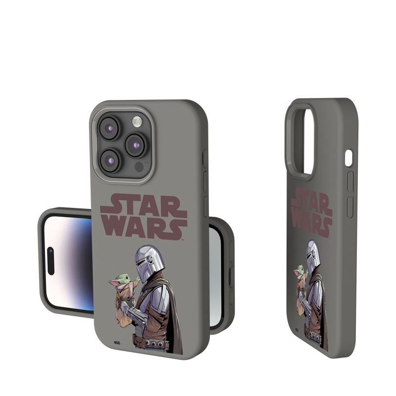 The Mandalorian Grogu and Mando Color Block iPhone Soft Touch Phone Case