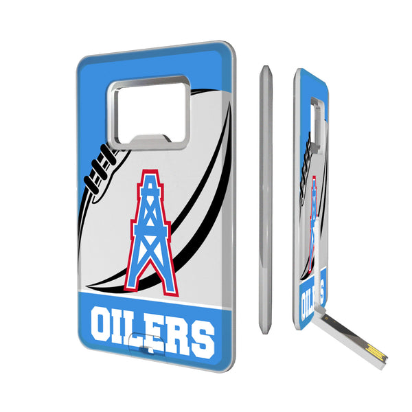 Houston Oilers Passtime Credit Card USB Drive with Bottle Opener 32GB
