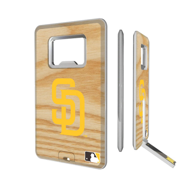 San Diego Padres Wood Bat Credit Card USB Drive with Bottle Opener 32GB
