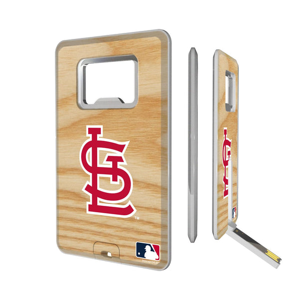 St Louis Cardinals Wood Bat Credit Card USB Drive with Bottle Opener 32GB