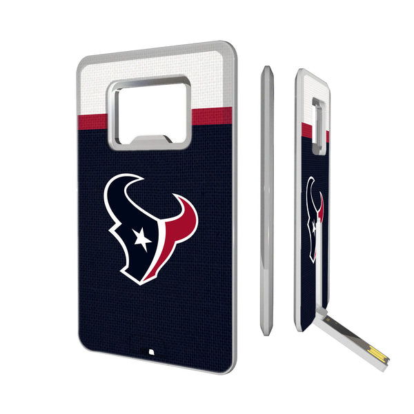 Houston Texans Stripe Credit Card USB Drive with Bottle Opener 16GB