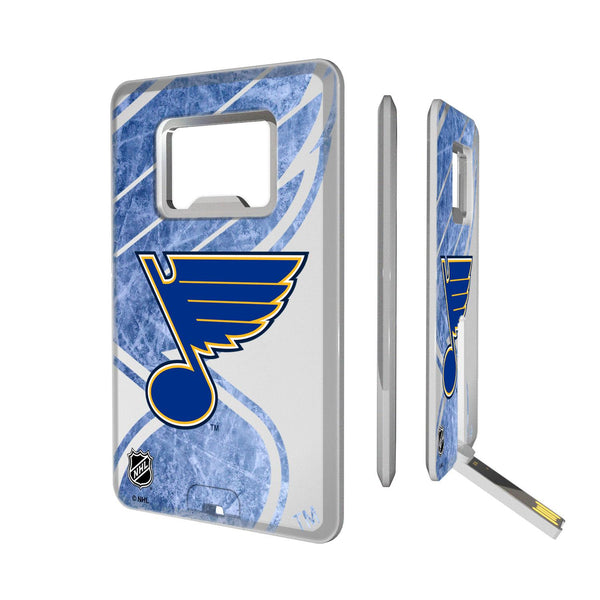 St. Louis Blues Ice Tilt Credit Card USB Drive with Bottle Opener 32GB