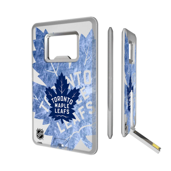 Toronto Maple Leafs Ice Tilt Credit Card USB Drive with Bottle Opener 32GB