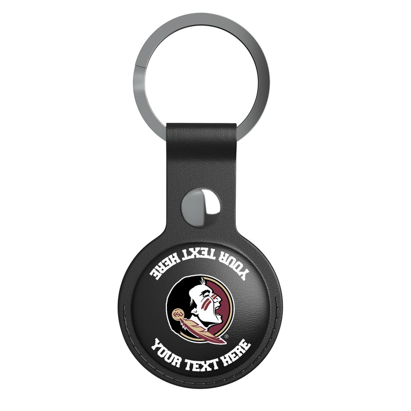 Florida State University Seminoles Personalized Insignia AirTag Black Airtag Holder Flat.Jpg