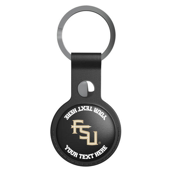 Florida State University Seminoles Athletic Wordmark Personalized Insignia AirTag Black Airtag Holder Flat.Jpg