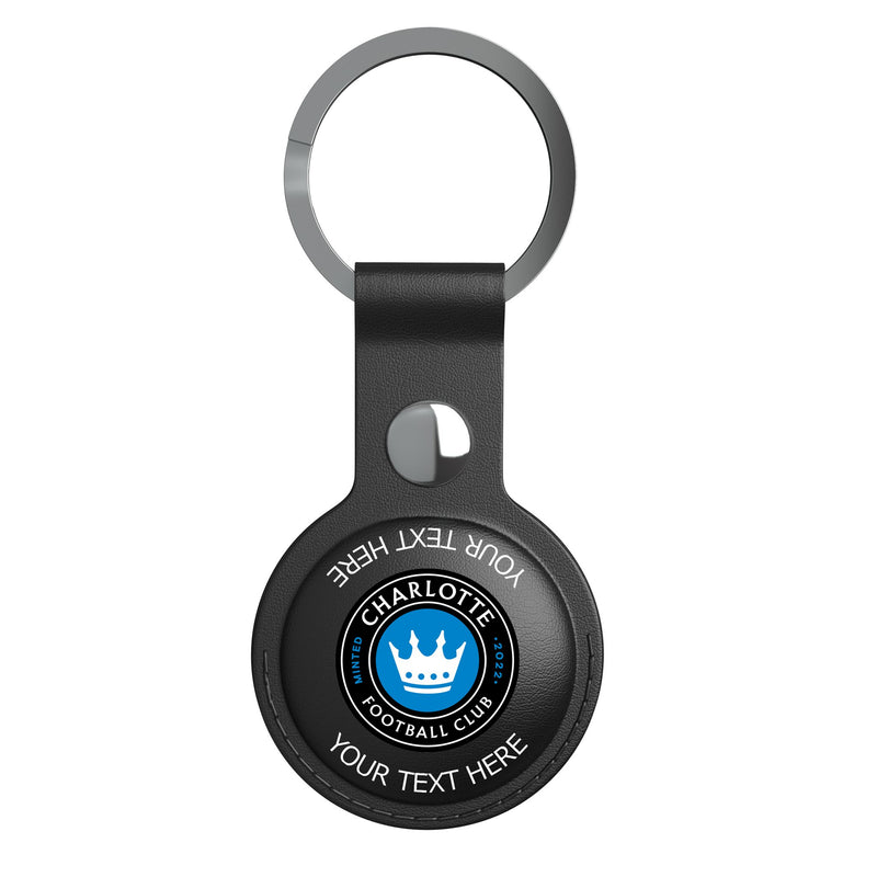 Charlotte FC Personalized Insignia AirTag Black Airtag Holder Flat.Jpg