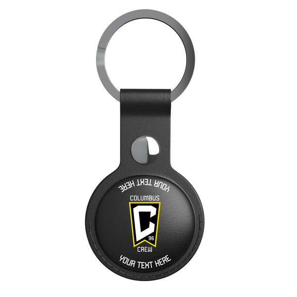 Columbus Crew Personalized Insignia AirTag Black Airtag Holder Flat.Jpg