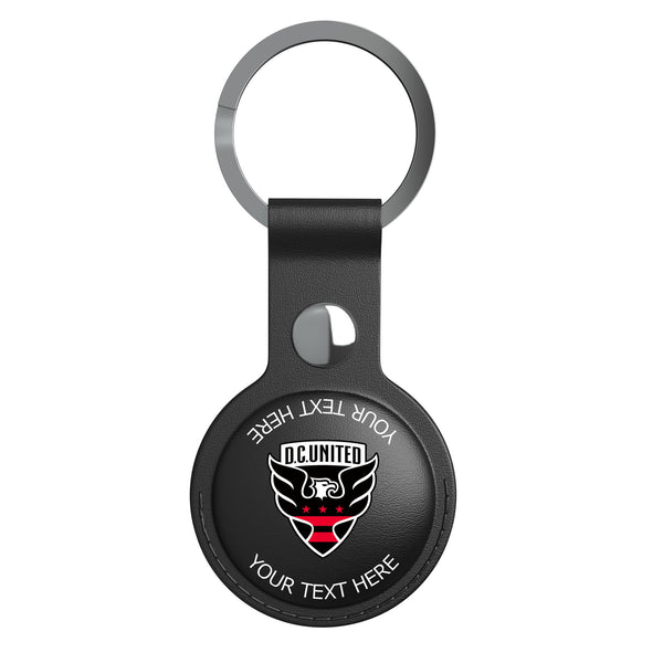 DC United Personalized Insignia AirTag Black Airtag Holder Flat.Jpg