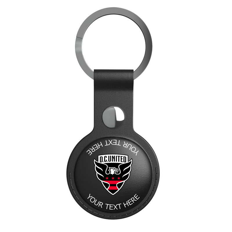 DC United Personalized Insignia AirTag Black Airtag Holder Flat.Jpg