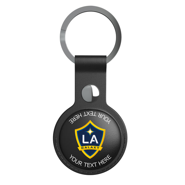 LA Galaxy Personalized Insignia AirTag Black Airtag Holder Flat.Jpg