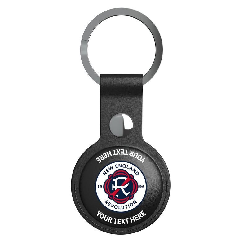 New England Revolution Personalized Insignia AirTag Black Airtag Holder Flat.Jpg