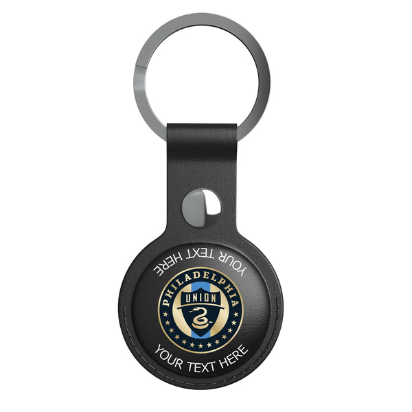 Philadelphia Union Personalized Insignia AirTag Black Airtag Holder Flat.Jpg