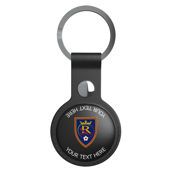 Real Salt Lake Personalized Insignia AirTag Black Airtag Holder Flat.Jpg