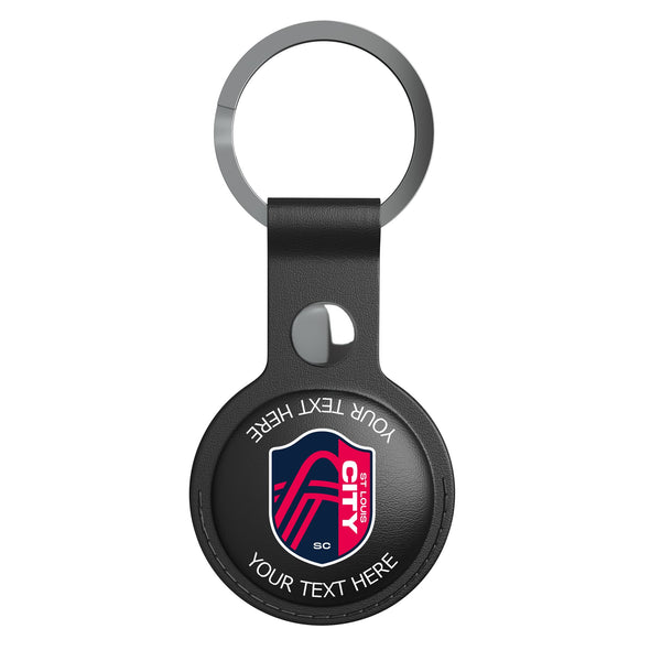 St. Louis CITY SC Personalized Insignia AirTag Black Airtag Holder Flat.Jpg