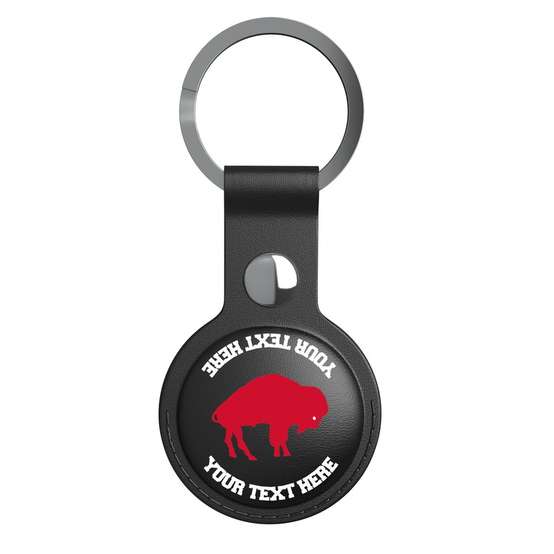 Buffalo Bills Historic Collection Personalized Insignia AirTag Black Airtag Holder Flat.Jpg