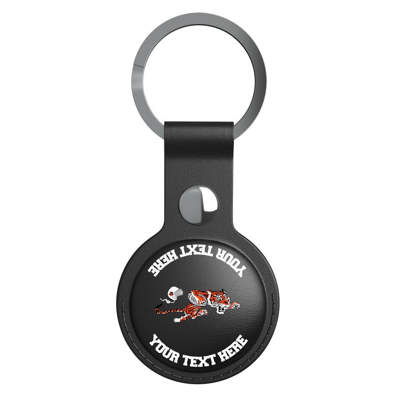 Cincinnati Bengals Historic Collection Personalized Insignia AirTag Black Airtag Holder Flat.Jpg