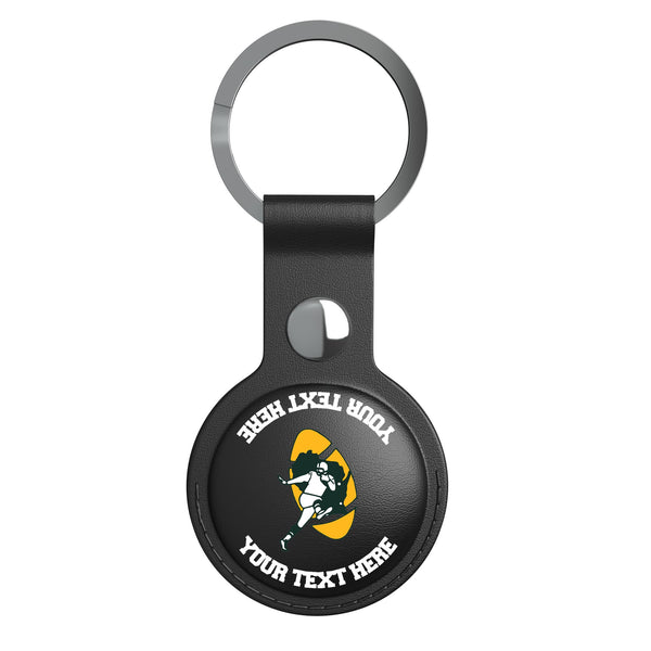 Green Bay Packers Historic Collection Personalized Insignia AirTag Black Airtag Holder Flat.Jpg