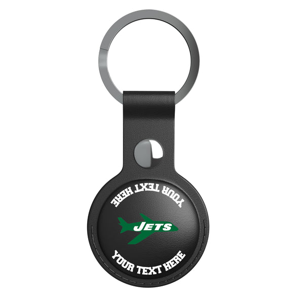 New York Jets 1963 Historic Collection Personalized Insignia AirTag Black Airtag Holder Flat.Jpg