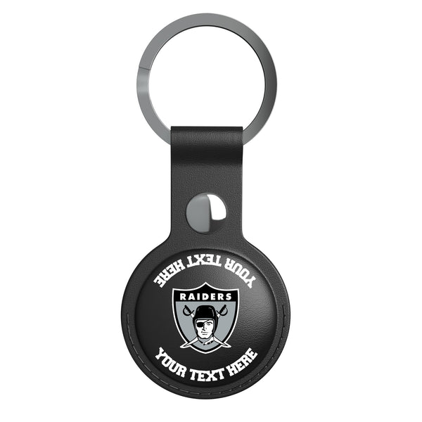 Oakland Raiders 1963 Historic Collection Personalized Insignia AirTag Black Airtag Holder Flat.Jpg