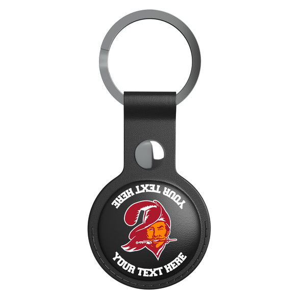Tampa Bay Buccaneers Historic Collection Personalized Insignia AirTag Black Airtag Holder Flat.Jpg