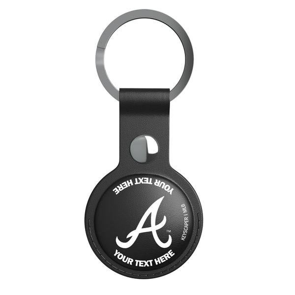 Atlanta Braves Personalized Insignia AirTag Black Airtag Holder Flat.Jpg