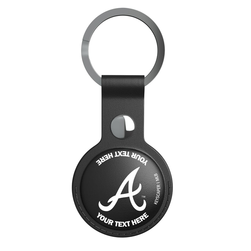 Atlanta Braves Personalized Insignia AirTag Black Airtag Holder Flat.Jpg