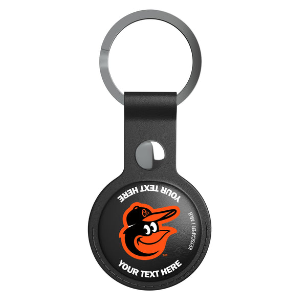 Baltimore Orioles Personalized Insignia AirTag Black Airtag Holder Flat.Jpg