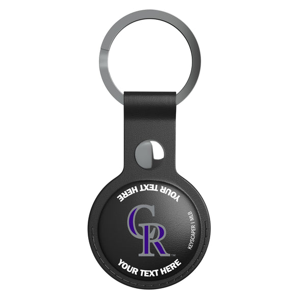 Colorado Rockies Personalized Insignia AirTag Black Airtag Holder Flat.Jpg